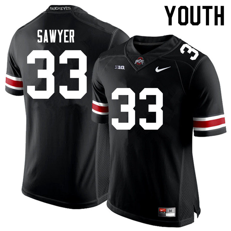 Ohio State Buckeyes Jack Sawyer Youth #33 Black Authentic Stitched College Football Jersey